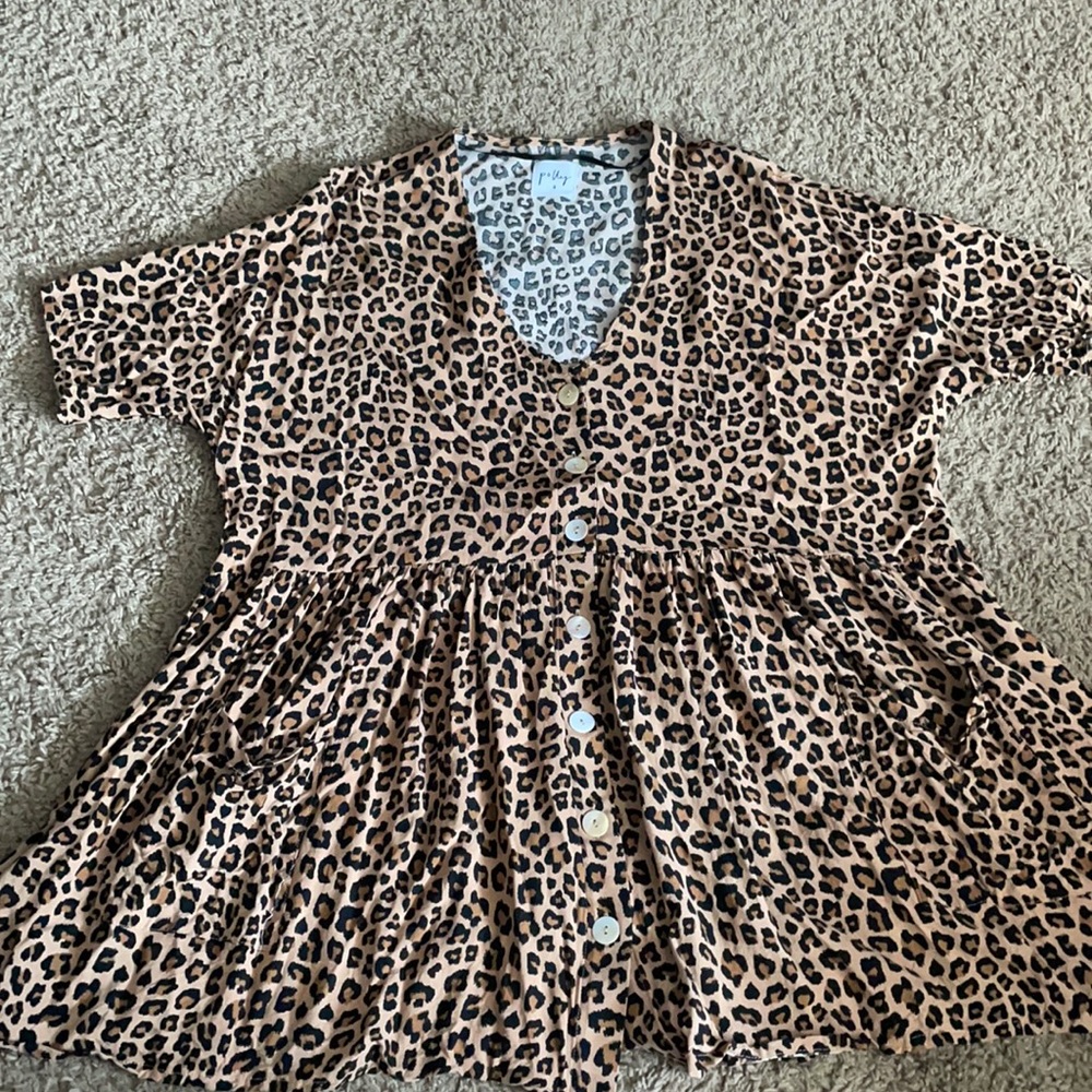 Cheetah Print Babydoll Top